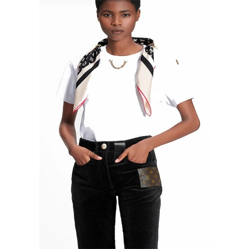 1AALEU PATCH STRAIGHT CUT JEANS
