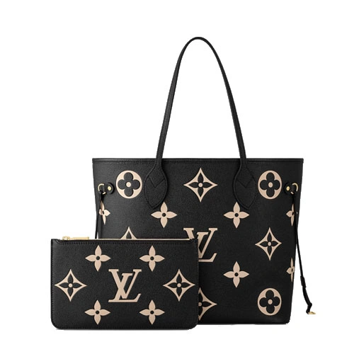 M58907 Neverfull MM tote bag Black Beige