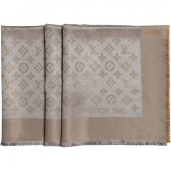 Monogram Lurex Shawl M71379 Beige
