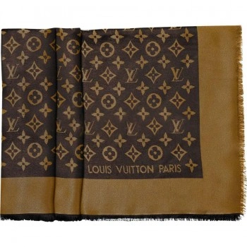Monogram Lurex Shawl M71380 Brown