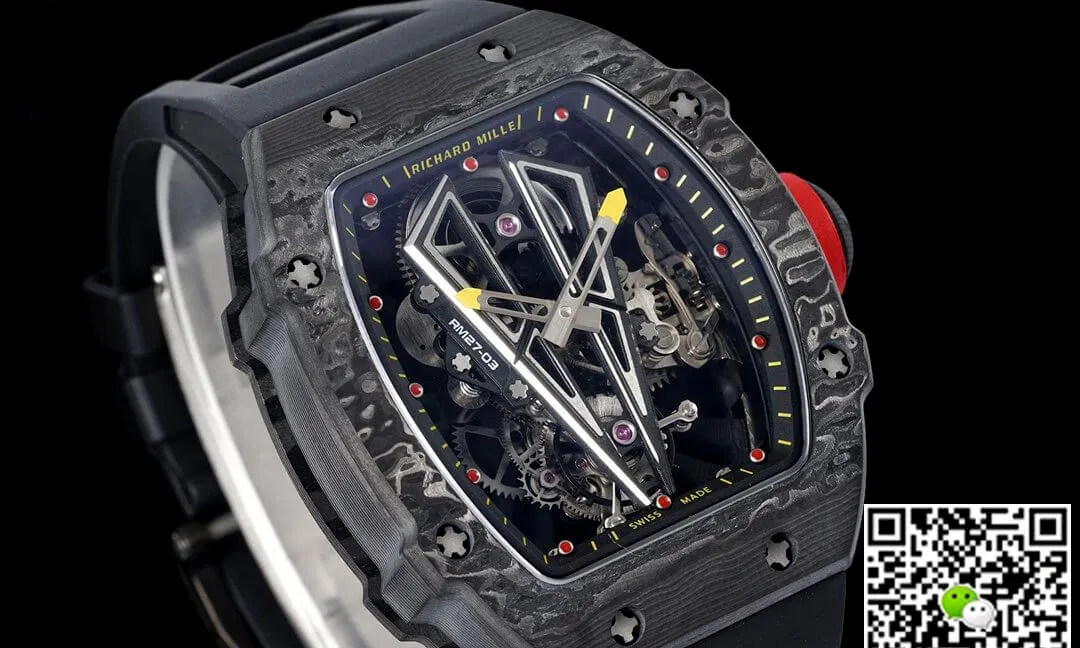 Richard Mille RM27-03 Rafael Nadal Tourbillon RM Factory 1:1 Best Edition Replica Watch Black Strap