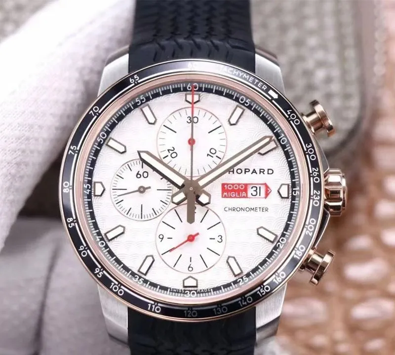 Chopard Mille Miglia GTS Chronograph 168571-6001 V7 Factory 1:1 Best Edition Replica Watch White Dial Customized 7750
