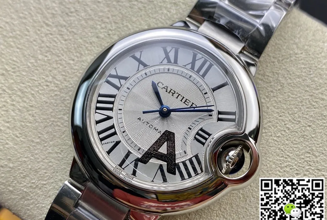Ballon Bleu De Cartier 33MM W6920071 V6 Factory 1:1 Best Edition Replica Watch White Dial Swiss cal.076