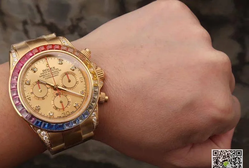 Rolex Daytona Cosmograph Rainbow 116598RBOW BL Factory 1:1 Best Edition Replica Watch Swiss ETA4130 Stainless Steel Bracelet