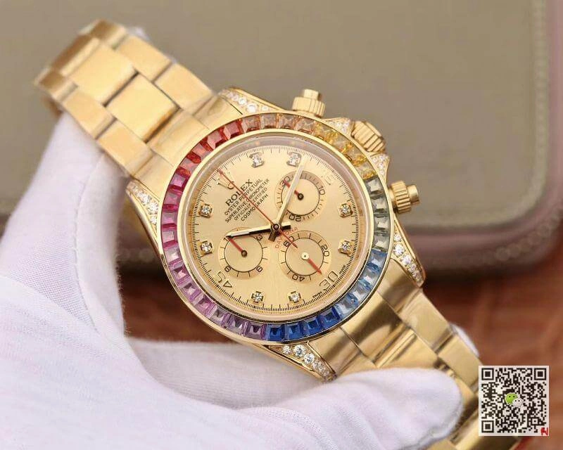 Rolex Daytona Cosmograph Rainbow 116598RBOW BL Factory 1:1 Best Edition Replica Watch Swiss ETA4130 Stainless Steel Bracelet