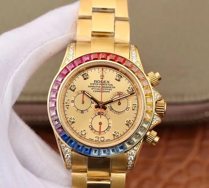 Rolex Daytona Cosmograph Rainbow 116598RBOW BL Factory 1:1 Best Edition Replica Watch Swiss ETA4130 Stainless Steel Bracelet