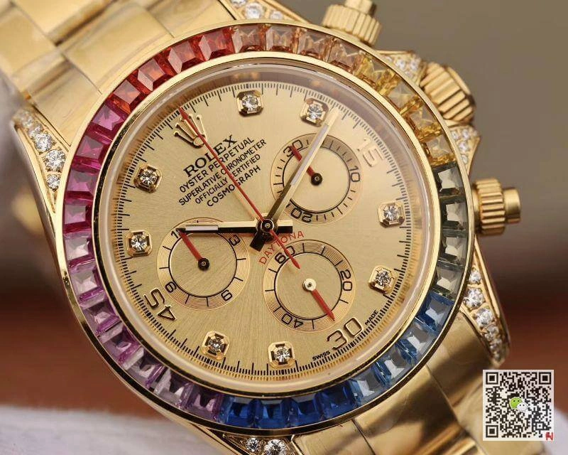 Rolex Daytona Cosmograph Rainbow 116598RBOW BL Factory 1:1 Best Edition Replica Watch Swiss ETA4130 Stainless Steel Bracelet