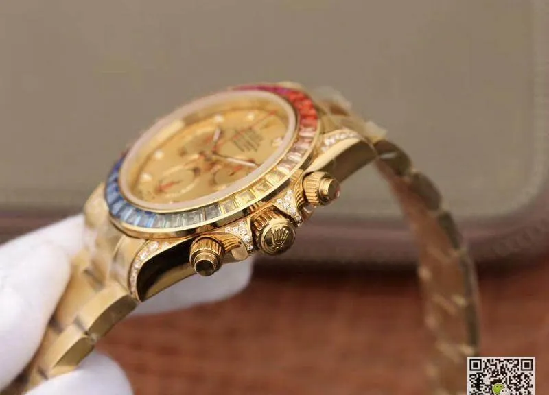Rolex Daytona Cosmograph Rainbow 116598RBOW BL Factory 1:1 Best Edition Replica Watch Swiss ETA4130 Stainless Steel Bracelet