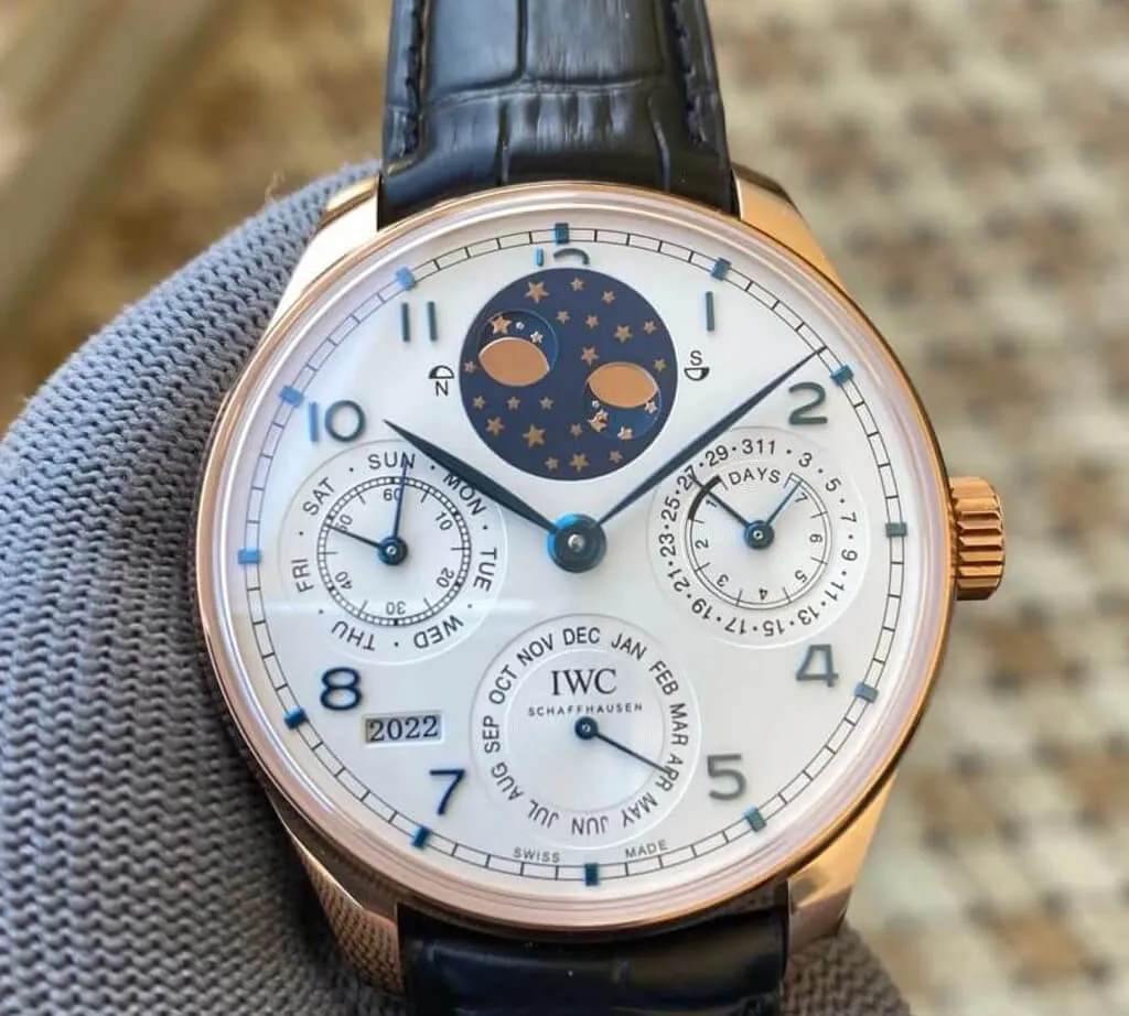 IWC Portuguese Perpetual Calendar IW503405 APS Factory 1:1 Best Edition Replica Watch Black Leather Strap