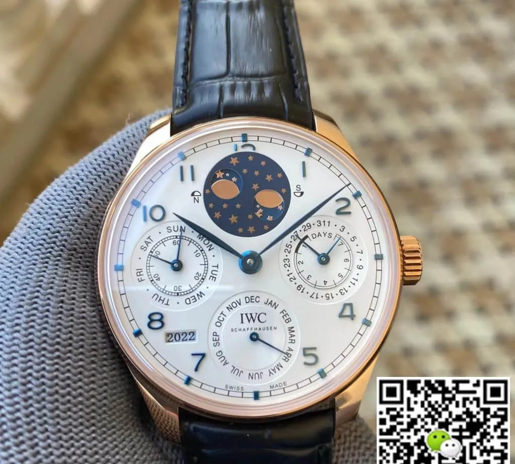 IWC Portuguese Perpetual Calendar IW503405 APS Factory 1:1 Best Edition Replica Watch Black Leather Strap