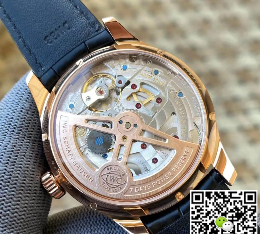 IWC Portuguese Perpetual Calendar IW503405 APS Factory 1:1 Best Edition Replica Watch Black Leather Strap