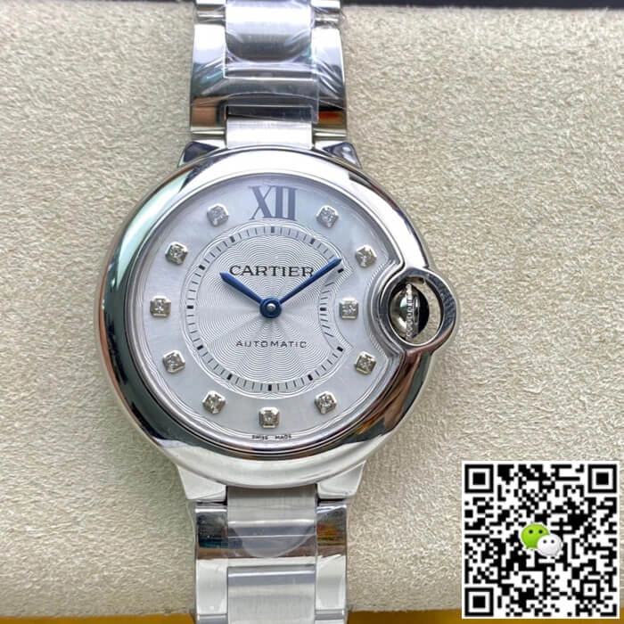 Ballon Bleu De Cartier WE902074 33MM V6 Factory 1:1 Best Edition Replica Watch Diamond-set Dial