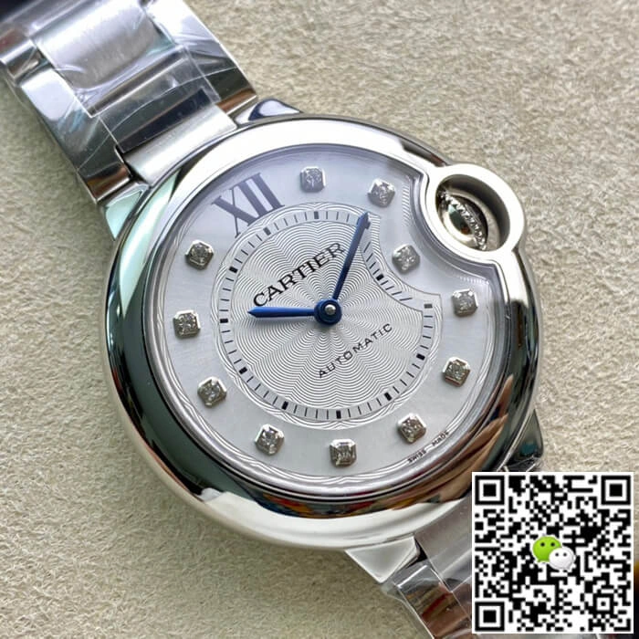 Ballon Bleu De Cartier WE902074 33MM V6 Factory 1:1 Best Edition Replica Watch Diamond-set Dial