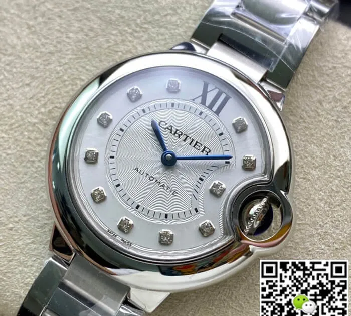 Ballon Bleu De Cartier WE902074 33MM V6 Factory 1:1 Best Edition Replica Watch Diamond-set Dial