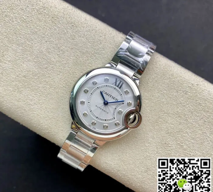 Ballon Bleu De Cartier WE902074 33MM V6 Factory 1:1 Best Edition Replica Watch Diamond-set Dial