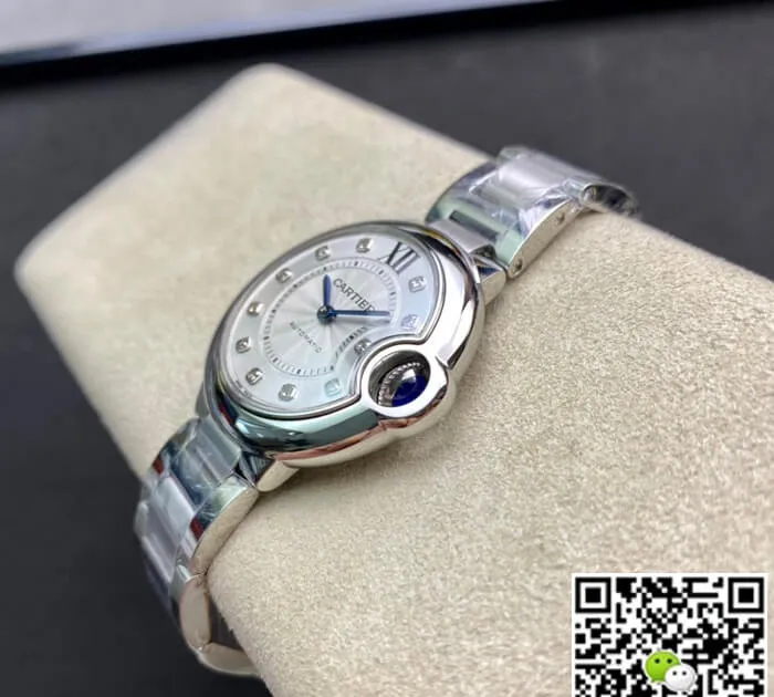 Ballon Bleu De Cartier WE902074 33MM V6 Factory 1:1 Best Edition Replica Watch Diamond-set Dial
