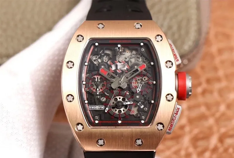 Richard Miller RM011-03 flyback Chronograph KV factory 1:1 Best Edition Replica Watch rose gold case Swiss RMAC3