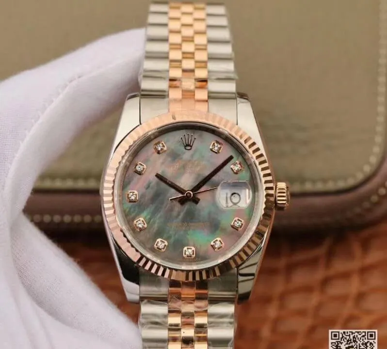 Rolex Date-Just 36mm GM Factory 1:1 Best Edition Replica Watch Gray Dial Swiss ETA3135