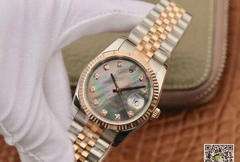 Rolex Date-Just 36mm GM Factory 1:1 Best Edition Replica Watch Gray Dial Swiss ETA3135