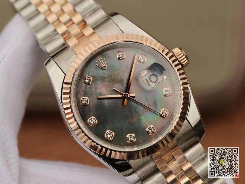 Rolex Date-Just 36mm GM Factory 1:1 Best Edition Replica Watch Gray Dial Swiss ETA3135