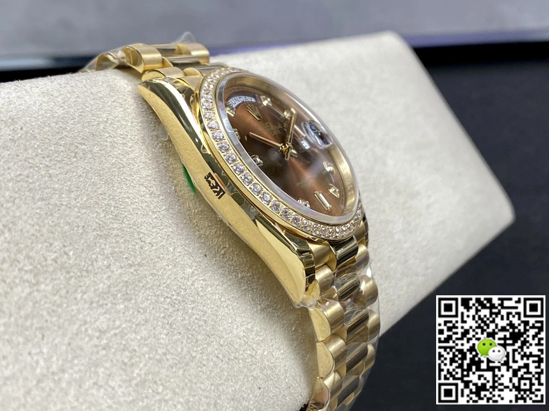 Rolex Day Date M128348RBR-0005 EW Factory 1:1 Best Edition Replica Watch Diamond-Set Bezel