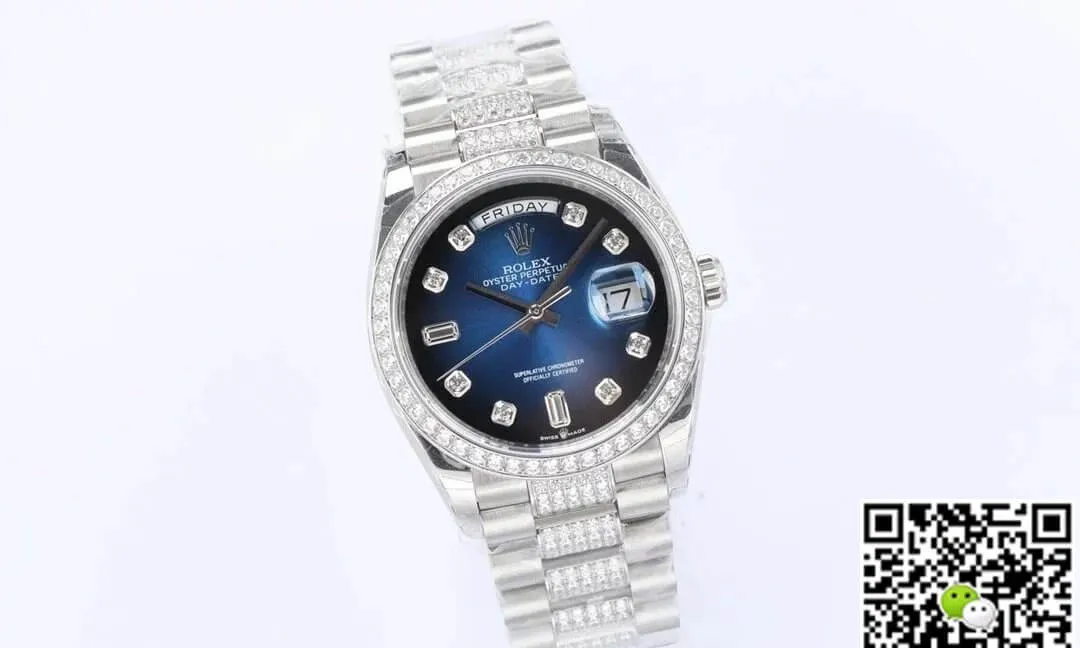 Rolex Day Date M128349RBR-0016 EW Factory 1:1 Best Edition Replica Watch Diamond-Set Bezel