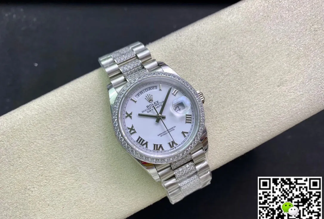 Rolex Day Date M128349RBR-0026 EW Factory 1:1 Best Edition Replica Watch Diamond-Set Bezel
