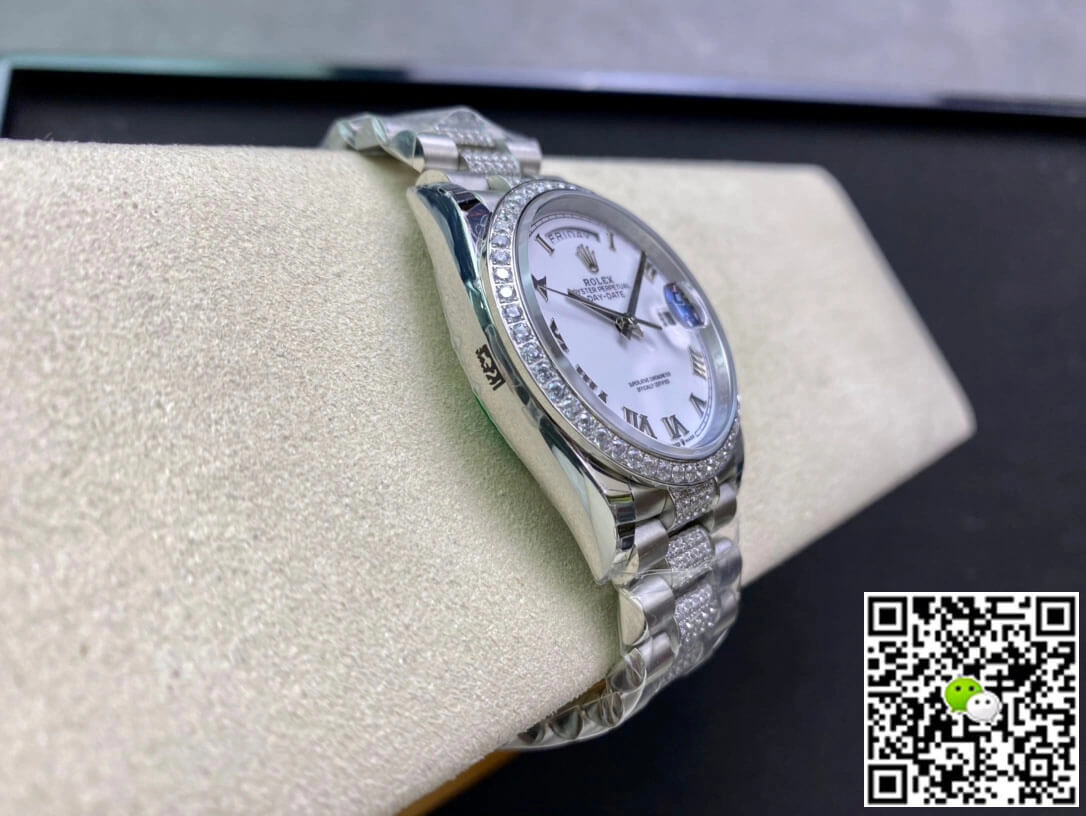Rolex Day Date M128349RBR-0026 EW Factory 1:1 Best Edition Replica Watch Diamond-Set Bezel