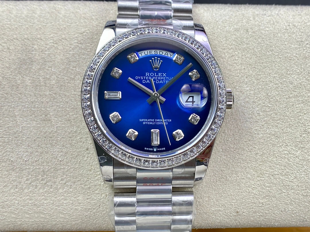 Rolex Day Date M128396TBR-0008 36MM GM Factory 1:1 Best Edition Replica Watch Diamond Dial