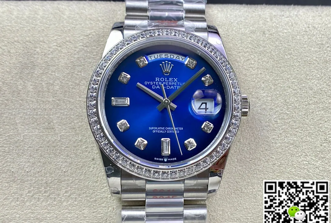 Rolex Day Date M128396TBR-0008 36MM GM Factory 1:1 Best Edition Replica Watch Diamond Dial