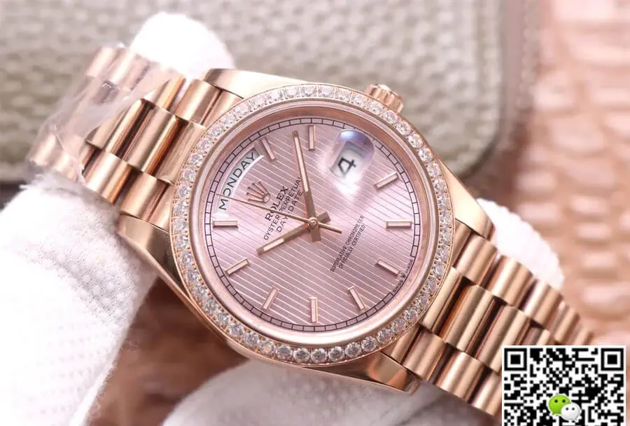 Rolex Day Date M228345RBR-0010 EW Factory 1:1 Best Edition Replica Watch Diamond-Set Bezel