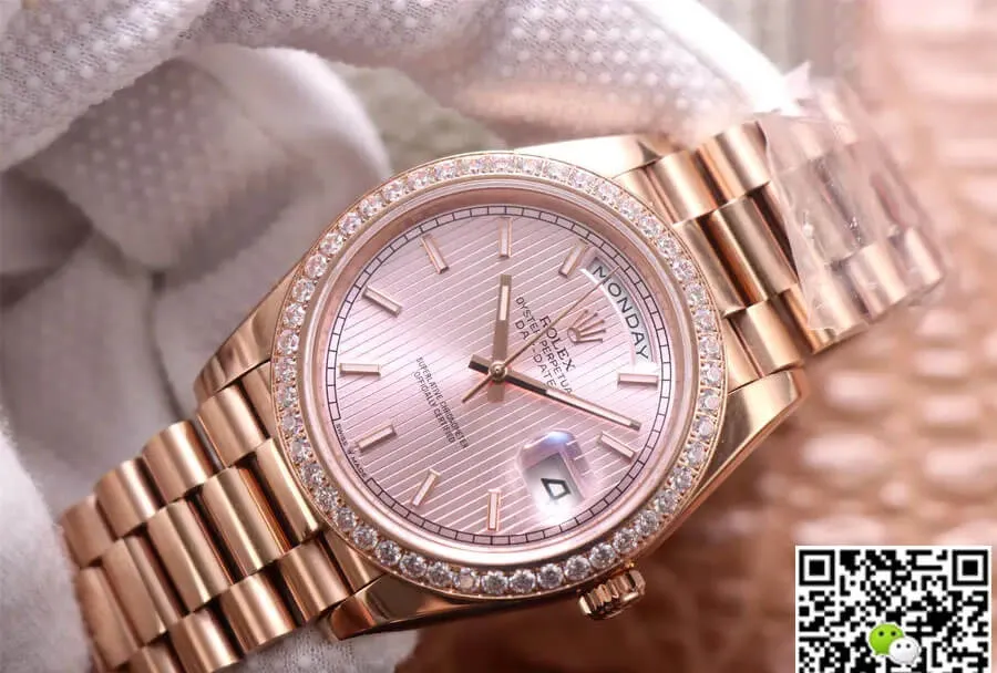 Rolex Day Date M228345RBR-0010 EW Factory 1:1 Best Edition Replica Watch Diamond-Set Bezel