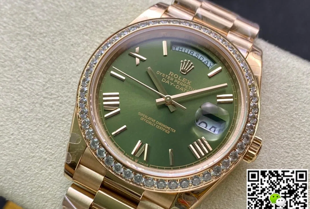 Rolex Day Date M228345RBR-0011 EW Factory 1:1 Best Edition Replica Watch Diamond-Set Bezel