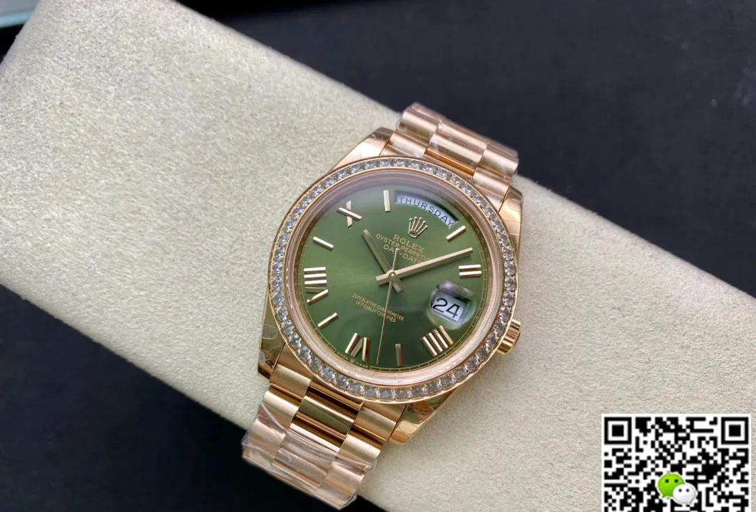 Rolex Day Date M228345RBR-0011 EW Factory 1:1 Best Edition Replica Watch Diamond-Set Bezel