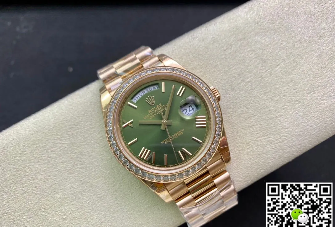 Rolex Day Date M228345RBR-0011 EW Factory 1:1 Best Edition Replica Watch Diamond-Set Bezel