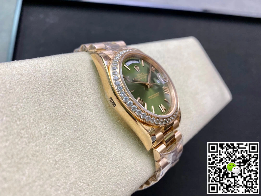 Rolex Day Date M228345RBR-0011 EW Factory 1:1 Best Edition Replica Watch Diamond-Set Bezel