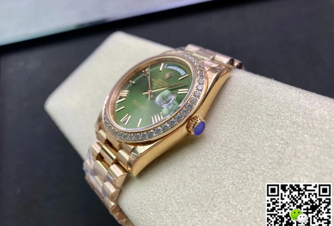 Rolex Day Date M228345RBR-0011 EW Factory 1:1 Best Edition Replica Watch Diamond-Set Bezel