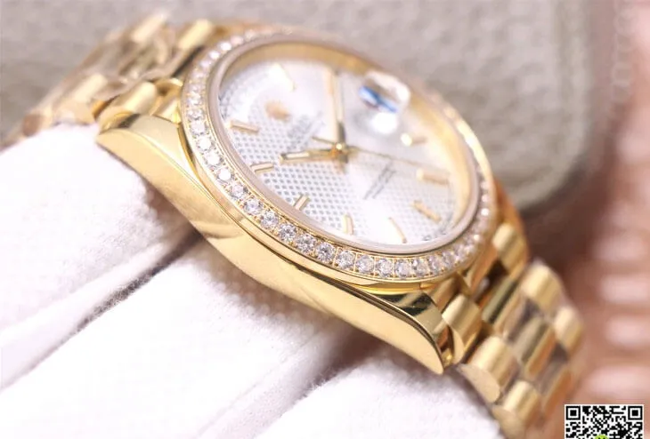 Rolex Day Date M228348RBR-0005 EW Factory 1:1 Best Edition Replica Watch Diamond-Set Bezel