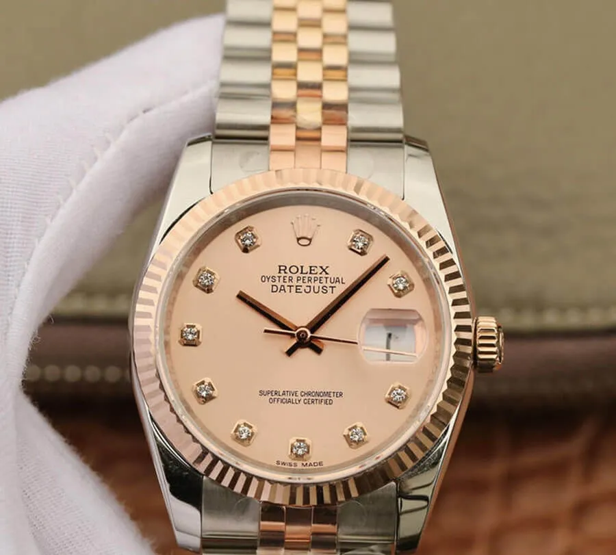 Rolex Datejust 116231 36MM GM Factory 1:1 Best Edition Replica Watch Diamond Pink Dial