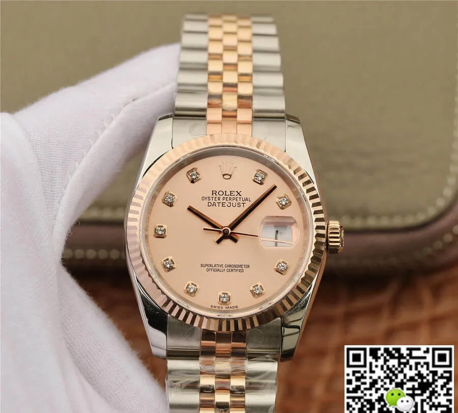 Rolex Datejust 116231 36MM GM Factory 1:1 Best Edition Replica Watch Diamond Pink Dial