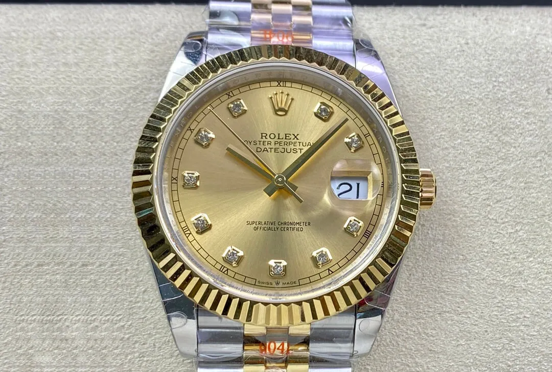 Rolex Datejust M126333-0012 GM Factory 1:1 Best Edition Replica Watch Yellow Gold Dial