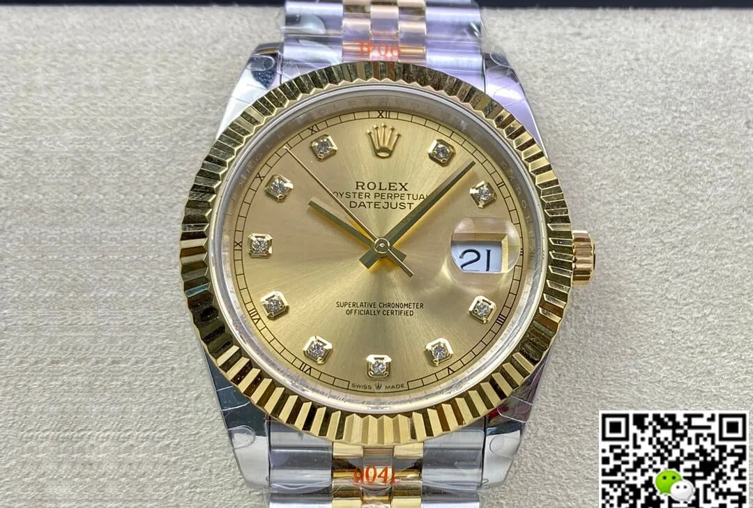 Rolex Datejust M126333-0012 GM Factory 1:1 Best Edition Replica Watch Yellow Gold Dial
