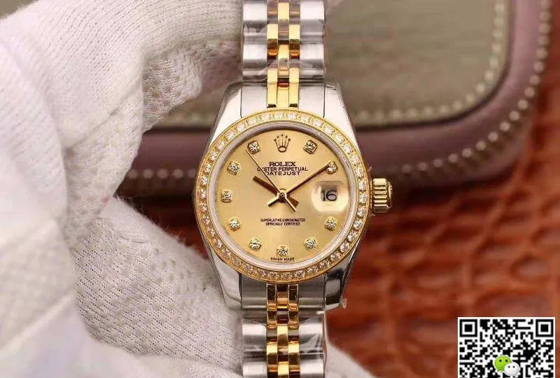 Rolex Lady Datejust M278383RBR-0026 1:1 Best Edition Replica Watch Swiss NH05 18K Gold Dial