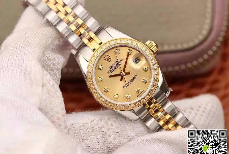 Rolex Lady Datejust M278383RBR-0026 1:1 Best Edition Replica Watch Swiss NH05 18K Gold Dial