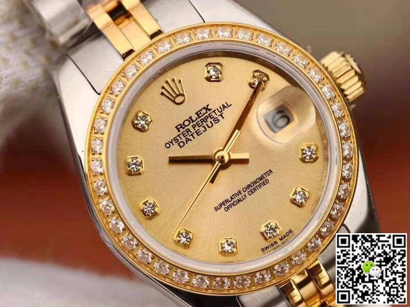 Rolex Lady Datejust M278383RBR-0026 1:1 Best Edition Replica Watch Swiss NH05 18K Gold Dial