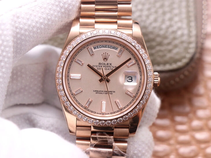 Rolex Day Date M228345RBR-0007 EW Factory 1:1 Best Edition Replica Watch Diamond Bezel