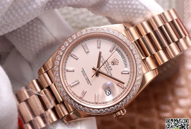 Rolex Day Date M228345RBR-0007 EW Factory 1:1 Best Edition Replica Watch Diamond Bezel