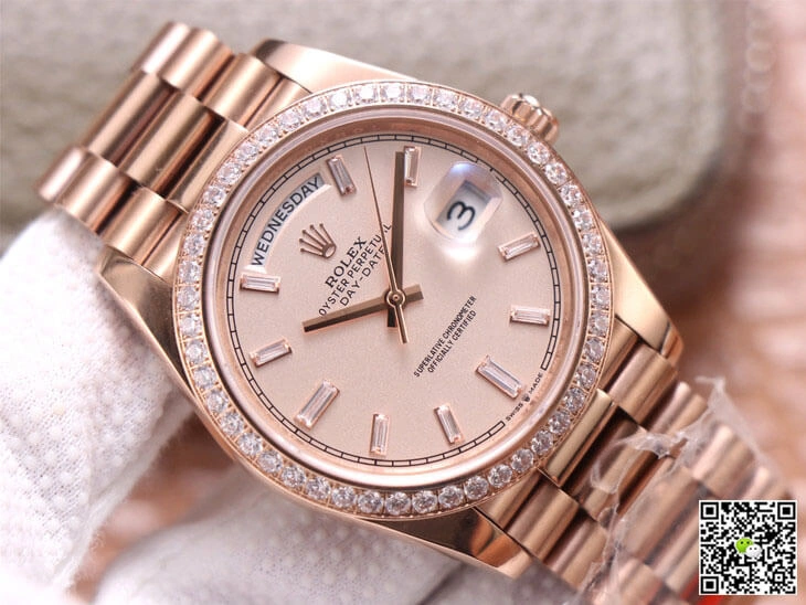 Rolex Day Date M228345RBR-0007 EW Factory 1:1 Best Edition Replica Watch Diamond Bezel