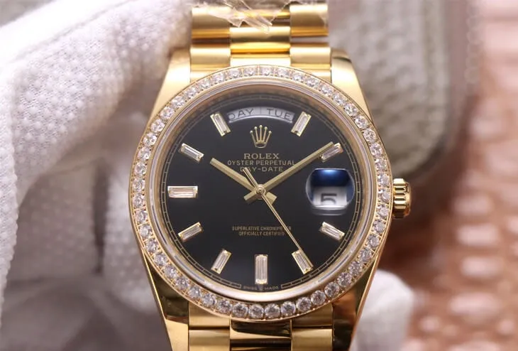 Rolex Day Date M228348RBR-0001 EW Factory 1:1 Best Edition Replica Watch Diamond Bezel