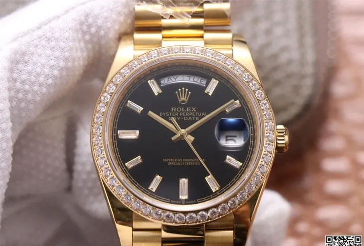 Rolex Day Date M228348RBR-0001 EW Factory 1:1 Best Edition Replica Watch Diamond Bezel